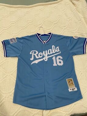 Mitchell & Ness Light Blue Bo Jackson Cooperstown Patch Jersey